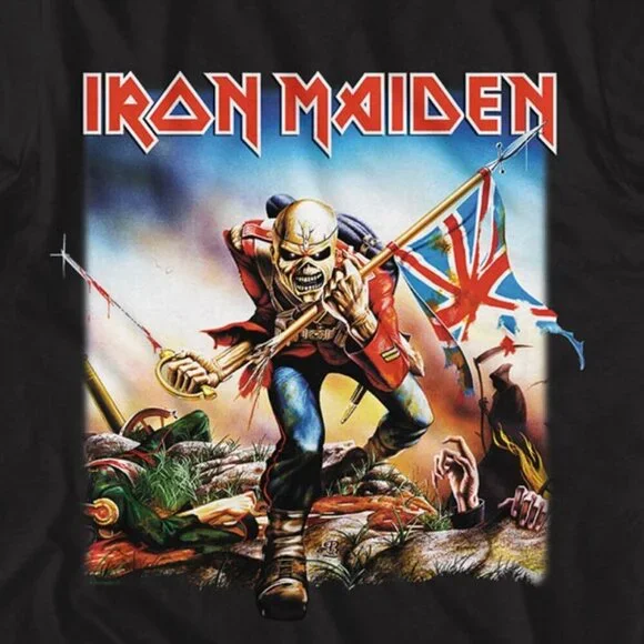 Iron Maiden The Trooper With Flag Heavy Metal Band Fan Tee 17 - Picture 2 of 5
